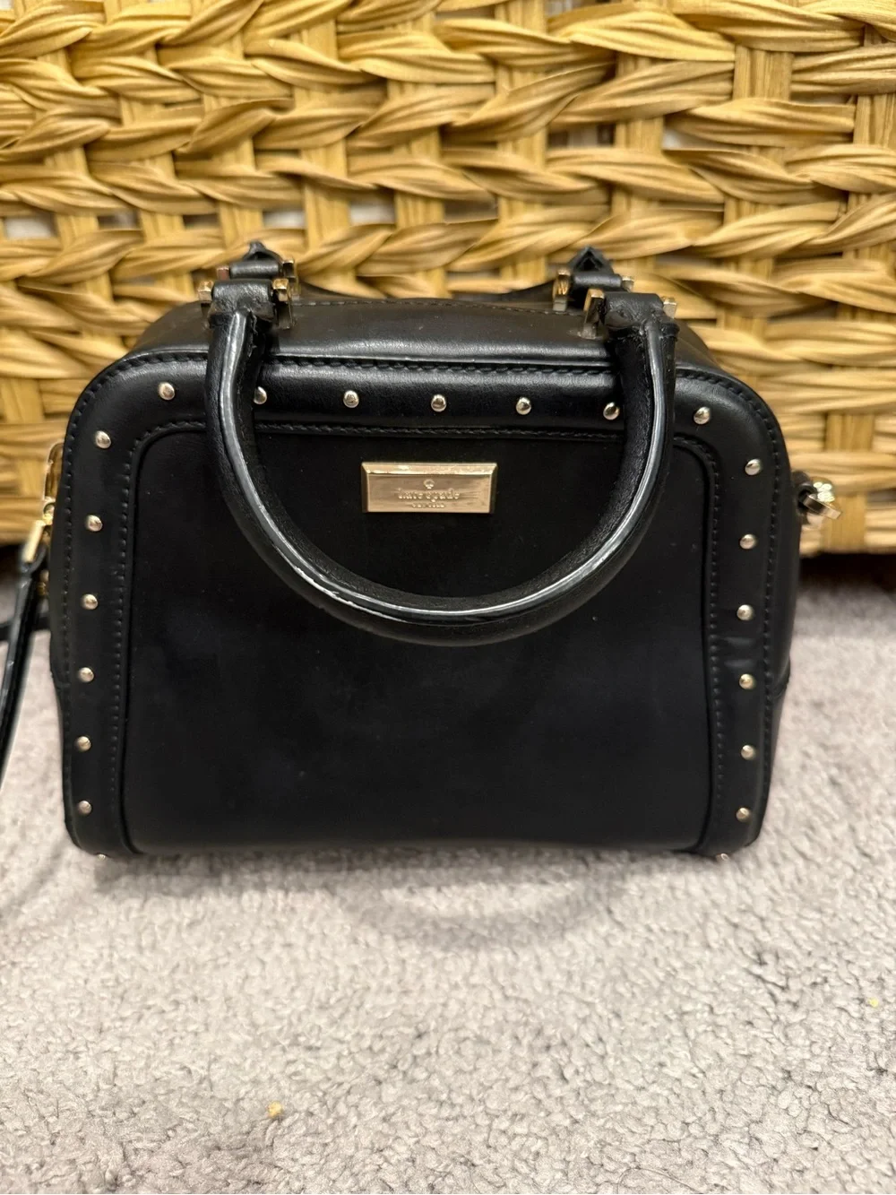 kate spade Black Studded Top-Handle Satchel